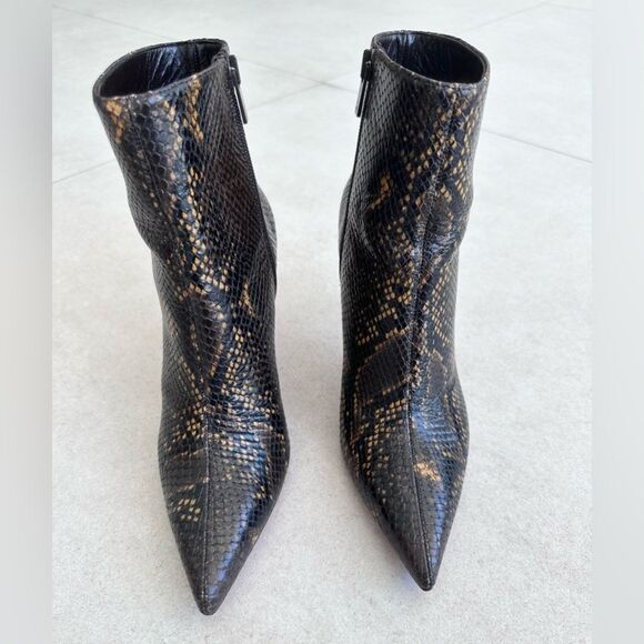 CHRISTIAN LOUBOUTIN So Kate Leather Snake Embossed Dark Brown Boots 85 EU 38 US8 - Picture 7 of 15